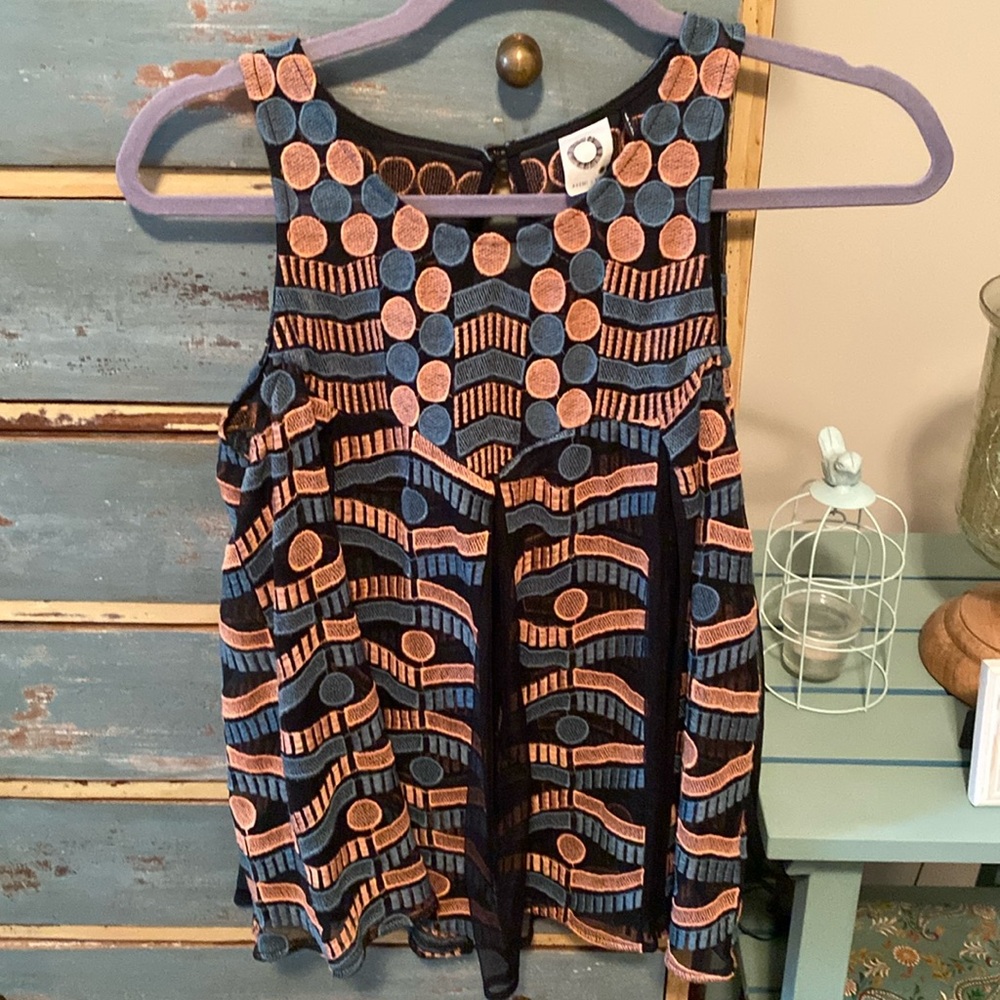 Akemi + Kin Anthropologie sz XS fun, flirty too w/some sheer black panels.